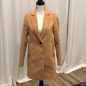 asos design boyfriend coat with zip pocket